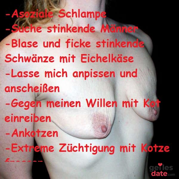 Bizarrer und dreckgier Sex mit räudiger Schlampe Dreckiger Sex mit asozialer, räudiger Schlampe. Brauche es extrem berstig und ekelhaft.